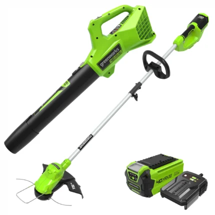 40V 15" Cordless Battery String Trimmer/Blower Combo Kit w/ 2.5Ah Battery & Charger